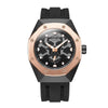 BAOGELA 1901 Honeycomb Hollow Luminous Dial Silicone Strap Quartz Watch For Men(Black Rose Gold)