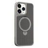 For iPhone 11 Pro Max Carbon Fiber Texture 360 MagSafe Holder Phone Case(Titanium Gray)