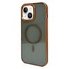 For iPhone 15 Plus Metal Lens Frame MagSafe Phone Case(Gold)