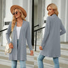 Autumn And Winter Women Button Long Sleeve Loose Cardigan Jacket, Size: S(Gray Blue)