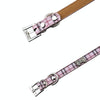 Pink PU Leather Dog Collar with Bones, Size L (2.5x51cm)