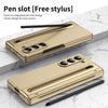 For Samsung Galaxy Z Fold6 Integrated PC + PU Phone Case with Pen / Pen Box(Gold)