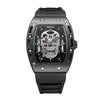 BAOGELA 1612 Skull Silicone Mens Watch Waterproof Sports Quartz Watch( Black Shell White Skull)