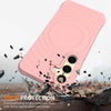 For Samsung Galaxy S25 5G Wave Texture MagSafe Magnetic Liquid Silicone Phone Case(Pink)