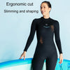 DIVE & SAIL 3mm Ladies Warm Thickened One-Piece Long Sleeve Wetsuit Winter Swimming Gear, Size: L(Black)