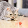 Elastic Feather Ball Cat Teaser Stick - Blue