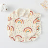 Baby Feeding Bib Ruffle Infants Saliva Towel Soft Cotton Burp Cloth, Style: Rainbow