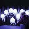 Halloween LED White Yarn Skull Ghost Festival Horror Atmosphere Decorative Lights, Style: 5m 20 Lights (White)
