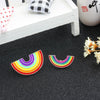 2 PCS Colorful Enamel Pin Brooches For Women Cartoon Creative Mini Rainbow Metal Brooch Pins Denim Hat Badge Collar Jewelry(Big Rainbow)