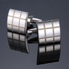Laser Metal Brass Men Shirt Cufflinks, Color: Silver laser line