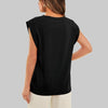 Women Summer Loose Top Basic T-Shirt Round Neck Casual Tank, Size: S(Black)
