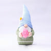 2 PCS Easter Pink Ears Plaid Bunny Dwarf Doll Elf Doll Ornaments Home Decoration Products(Faceless Men)