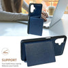 For Samsung Galaxy A56 5G Solid Color Metal Buckle Card Slots Bag Phone Case(Blue)