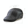 12982 Autumn and Winter Adjustable PU Leather Perforated Peaked Cap, Size:One Size(Light Coffee)