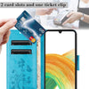 For Samsung Galaxy A56 5G Butterfly Flower Pattern Flip Leather Phone Case(Blue)