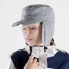 Foldable Warm Lamb Down Thickened Windproof Duck Tongue Hat, Style: Women (Light Grey)