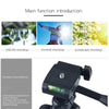 Live Broadcast Tripod 4-Section Folding Legs Aluminum Alloy Tripod Mount with U-Shape Three-Dimensional Tripod Head for DSLR & Digital Camera, Adjustable Height: 35-106cm