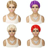 Ladies Short Hair Wig Retro Water Wave Curly Wig(613 #)