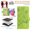 For Samsung Galaxy A56 5G Embossed Rose RFID Anti-theft Leather Phone Case(Green)
