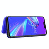 For Asus Zenfone Max (M2) ZB633KL Carbon Fiber Texture Horizontal Flip TPU + PC + PU Leather Case with Card Slot(Blue)