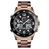 SKMEI 1538 Multi-Function Time Large Dial Steel Belt Men  Casual Sports Electronic Watch(Rose Gold-Steel Belt)