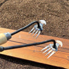 Four-Tooth Dual Purpose Weed Remover Tool Gardening Weed Rake Uprooting Weeding Tool, Length: 29cm Wood Handle