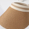 Parent-child Beach Sun Protection Empty Top Sunshade Straw Hat, Color: For Adult (Navy Blue)