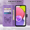 For Alcatel 1L 2021 Embossed Butterfly Leather Phone Case(Light Purple)