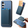 For Samsung Galaxy S25+ 5G Retro Magsafe Card Bag PU Back Cover Phone Case(Blue)
