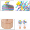 Solid Wood Rotating Lollipop Fischer Series Creative Ornaments Decompression Toy Decompression Artifact(Leaves)