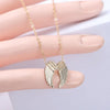 Angel Wings Necklace Guardian Angel Pendant Collar Chain Jewelry(Gold)