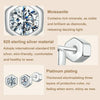S925 Sterling Silver Plated With Platinum Shining Moissanite Hexagonal Earrings(MSE063)