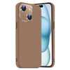 For iPhone 15 Plus Nano Lens Cover Liquid Silicone Phone Case(Desert Gold)