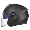 GXT Electric Vehicle Four Seasons Sun Protection & Windshield Double Lens Helmet, Size: M(Matt Black)
