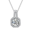 XMZ018 925 Silver Moissanite Diamond Necklace Square Diamond Neck Chain, Specification: 2 Carat