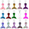 10 PCS Reflective Mermaid Keychain Sequins Mermaid Tail Accessories Car Luggage Pendant(Royal Blue 5)