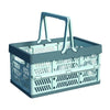 38x25x20cm Plastic Folding Storage Basket Shopping Basket Camping Storage Box With Handle(Blue)