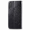 For  Alcatel 1S (2020) Embossed Mandala Pattern TPU + PU Horizontal Flip Leather Case with Holder & Three Card Slots & Wallet(Black)