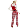 Autumn and Winter Knitted Back Pants Christmas Snowflake Knitted Jumpsuit, Size: XL(Green)