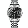 FNGEEN 4006 Men Trendy Waterproof Quartz Watch(White Steel Black Surface)