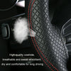 38cm Cowhide Embossed Hand-Stitched Double-Line Steering Wheel Cover(Black Orange Line)