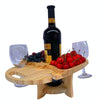 Outdoor Picnic Table Wooden Foldable Wine Rack(Wood Color)