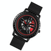 SKMEI 1634 Men Waterproof Watch Fashion Quartz Watch(Black Mesh Belt)