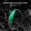 K&F CONCEPT KF01.1985 82mm Nano-X PRO Series MCUV Filter HD Ultra-Thin Copper Frame 36-Layer Coatings Anti-Reflection Green Film