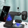 For Huawei Watch B18 4 in 1 Mobile Phone / Earphone Universal Foldable Wireless Charger(Black)