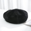 Autumn and Winter Beret Ladies Hats Plush Warmth Retro Painter Hat, Size: Adjustable(Black)