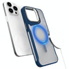 For iPhone 15 Pro Metal Bracket MagSafe Magnetic Phone Case(Blue)
