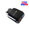 PD04 Type-C + USB Mobile Phone Charger with USB to 8 Pin Cable, EU Plug(Black)