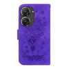 For Asus Zenfone 9 Butterfly Rose Embossed Leather Phone Case(Purple)