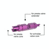 A5589 10 PCS Bicycle French Valve Core with Purple Disassembly Tool